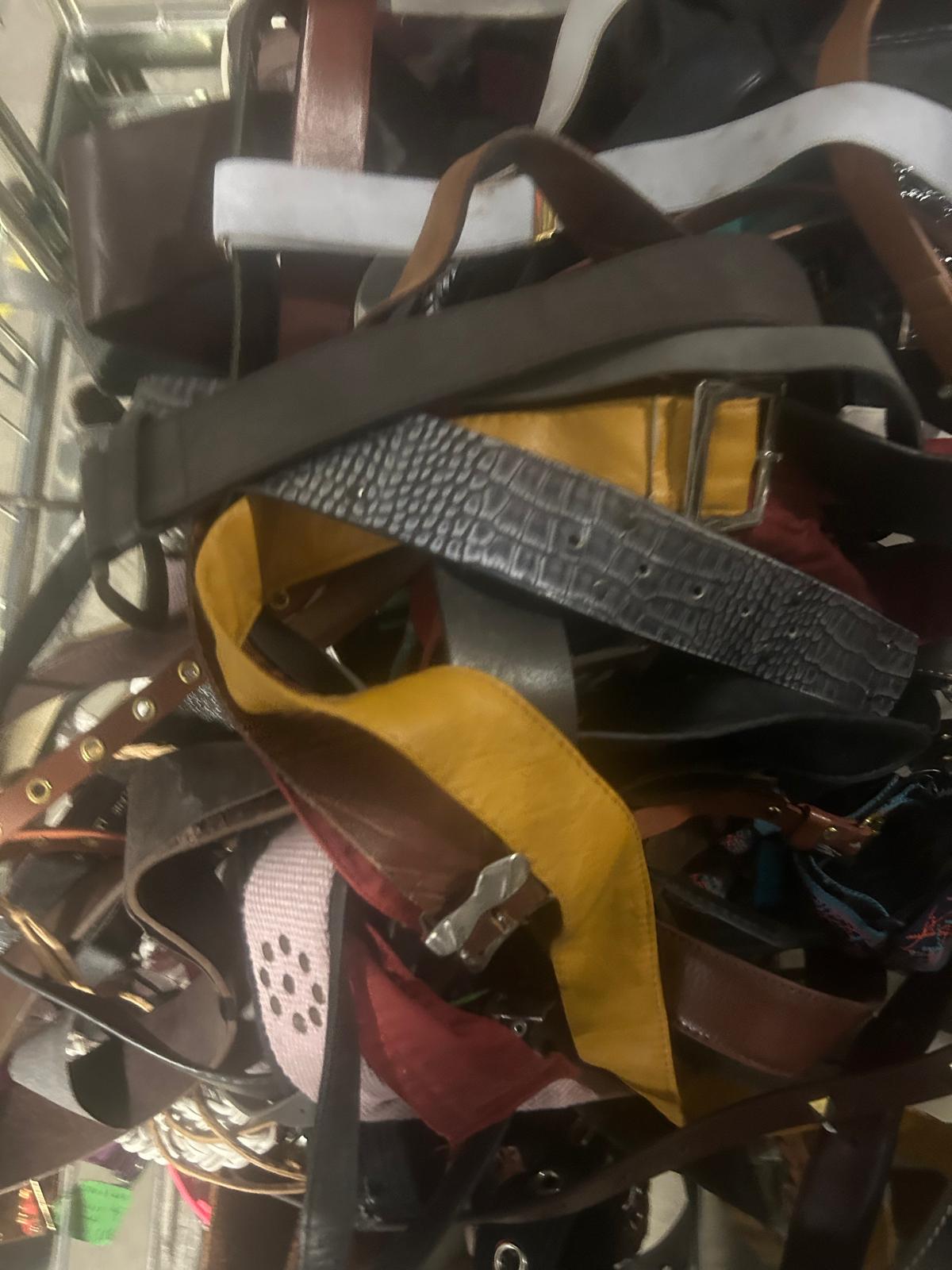 Preloved Leather & Synthetic Belts Pack Of 100+ Pieces